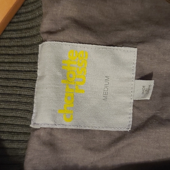 Charlotte Russe Green Bomber Jacket - Picture 2 of 6